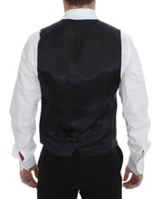 Gray Striped Wool Single Breasted Vest Dolce & Gabbana