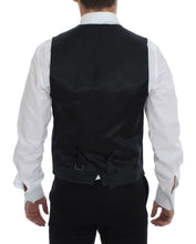 Black Striped Wool Single Breasted Vest Dolce & Gabbana