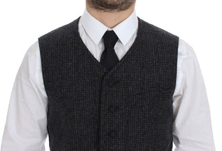 Gray Wool Blend Vest Gilet Weste Dolce & Gabbana