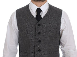 Gray Cotton Blend Logo Vest Gilet Weste Dolce & Gabbana