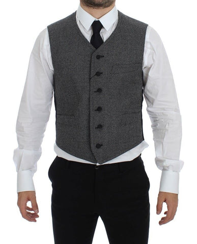Gray Cotton Blend Logo Vest Gilet Weste Dolce & Gabbana