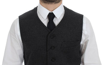 Gray Wool Blend Logo Vest Gilet Weste Dolce & Gabbana