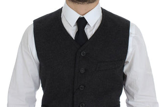 Gray Wool Blend Vest Gilet Weste Dolce & Gabbana