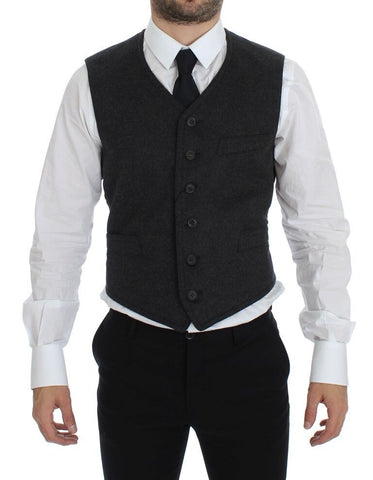 Gray Wool Blend Vest Gilet Weste Dolce & Gabbana