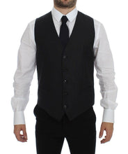 Gray Wool Silk Dress Vest Gilet Weste Dolce & Gabbana