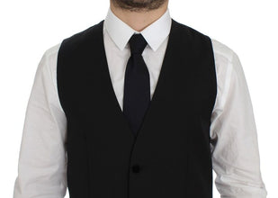 Black Wool Formal Dress Vest Gilet Weste Dolce & Gabbana