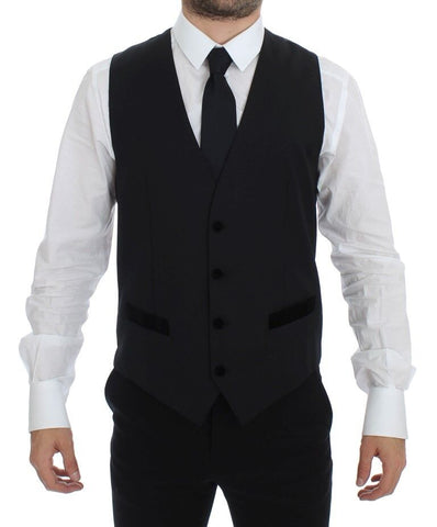 Black Wool Formal Dress Vest Gilet Weste Dolce & Gabbana