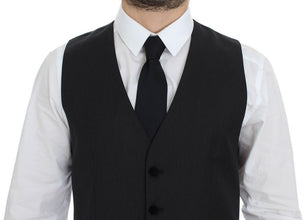 Gray Wool Formal Dress Vest Gilet Weste Dolce & Gabbana