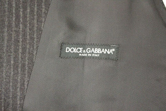Gray Striped Wool Single Breasted Vest Dolce & Gabbana