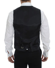 Gray Striped Wool Single Breasted Vest Dolce & Gabbana