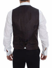 Brown Check Wool Single Breasted Vest Dolce & Gabbana