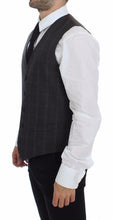 Brown Check Wool Single Breasted Vest Dolce & Gabbana