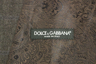 Brown Check Wool Single Breasted Vest Dolce & Gabbana