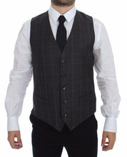 Brown Check Wool Single Breasted Vest Dolce & Gabbana