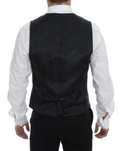 Gray Striped Wool Single Breasted Vest Dolce & Gabbana