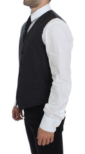 Gray Striped Wool Single Breasted Vest Dolce & Gabbana