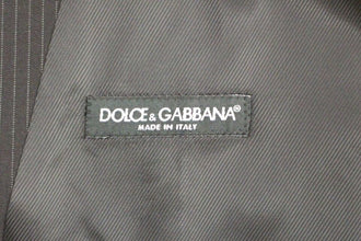 Black Striped Wool Single Breasted Vest Dolce & Gabbana