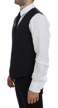 Black Striped Wool Single Breasted Vest Dolce & Gabbana