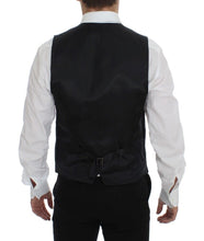 Gray Striped Wool Logo Vest Gilet Weste Dolce & Gabbana