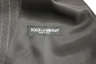 Gray Striped Wool Logo Vest Gilet Weste Dolce & Gabbana