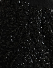 Dolce & Gabbana Black Crystal Handmade Knee Pencil Skirt