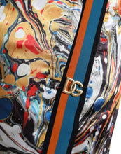 Dolce & Gabbana Multicolor Marble Print Satin Pants