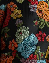 Dolce & Gabbana Black Floral Embroidery Knee Length Dress