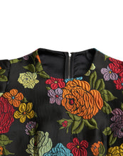 Dolce & Gabbana Black Floral Embroidery Knee Length Dress