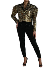 Dolce & Gabbana Multicolor Polyester Sequined Cropped Jacket