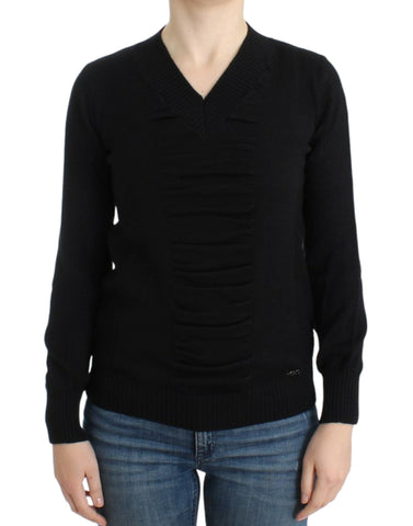 Black V-neck wool sweater Costume National