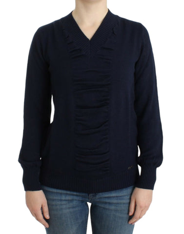 Dark blue V-neck wool sweater Costume National
