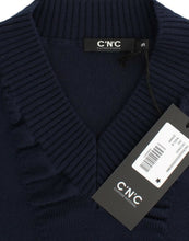 Dark blue V-neck wool sweater Costume National