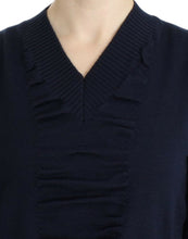 Dark blue V-neck wool sweater Costume National