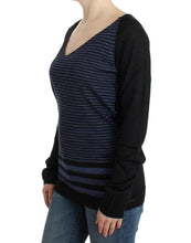 Black striped V-neck sweater Costume National