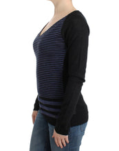 Black striped V-neck sweater Costume National