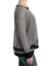 Gray embellished asymmetric sweater Costume National