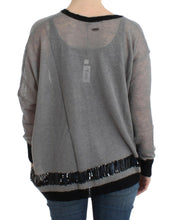 Gray embellished asymmetric sweater Costume National