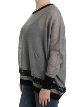 Gray embellished asymmetric sweater Costume National