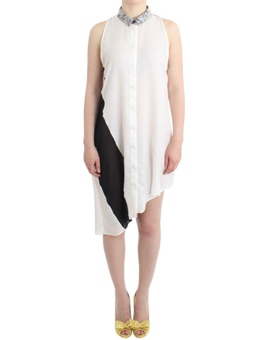 White shirt assymetric hem dress Costume National