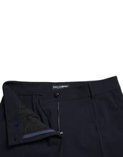 Dolce & Gabbana Blue Mid Waist Tapered Cropped Pants