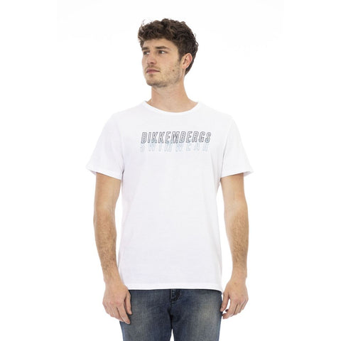 White Cotton Men T-Shirt Bikkembergs