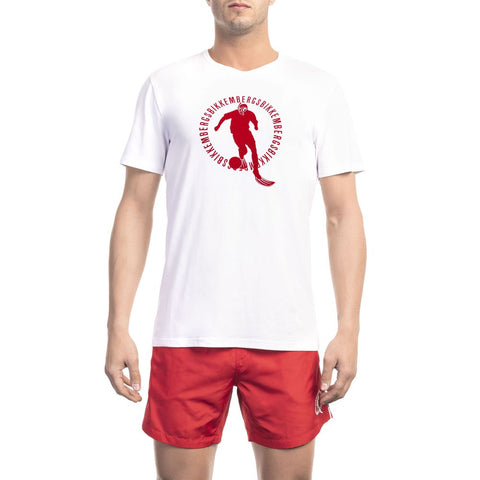 White Cotton Men T-Shirt Bikkembergs