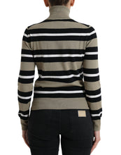 Dolce & Gabbana Multicolor Stripes Logo Turtle Neck Pullover Sweater