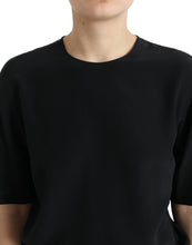 Dolce & Gabbana Black Silk Round Neck Short Sleeve Blouse Top