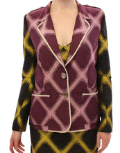 Purple checkered blazer jacket House of Holland