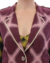 Purple checkered blazer jacket House of Holland