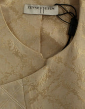 Beige brocade sleeveless jacket Zeyneptosun