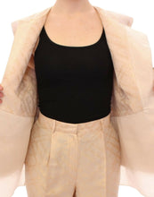 Beige brocade sleeveless jacket Zeyneptosun