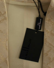Beige brocade sleeveless jacket vest Zeyneptosun