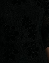 Dolce & Gabbana Black Floral Lace Cotton Bodycon Dress